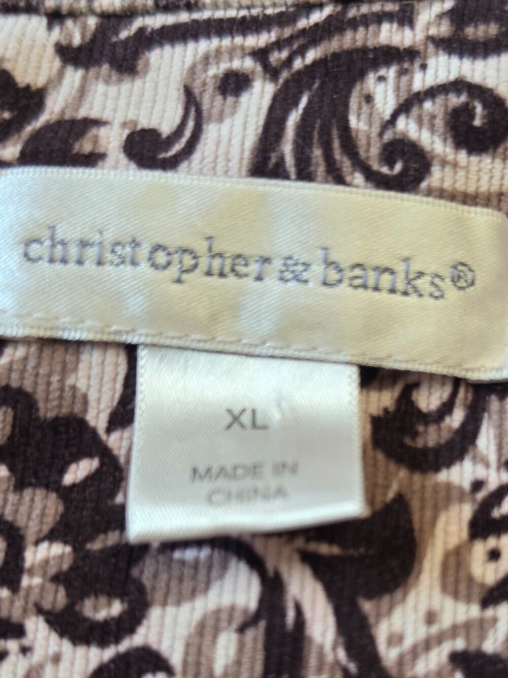 Ladies Christpoher Banks courdroy 63823 long sleeve jacket fall pumpkins XL